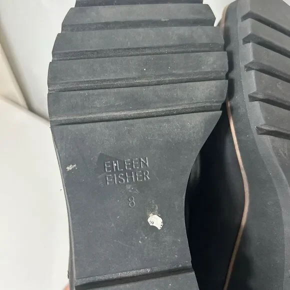 Eileen fisher washed leather wedge Chelsea booties size 8 - Picture 8 of 9